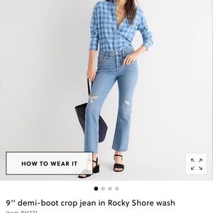 J CREW 9” Billie Demi Boot Crop size 27